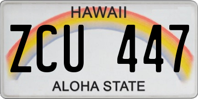 HI license plate ZCU447