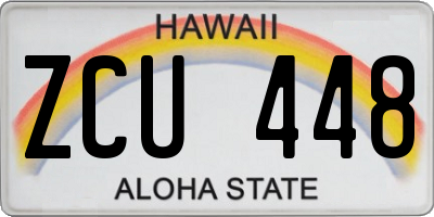 HI license plate ZCU448