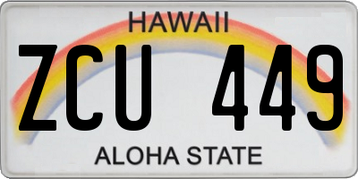 HI license plate ZCU449