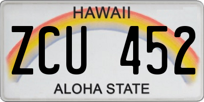 HI license plate ZCU452