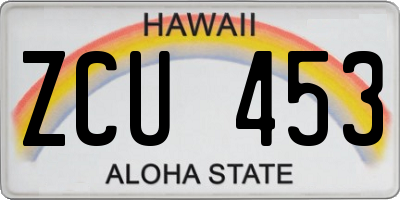 HI license plate ZCU453