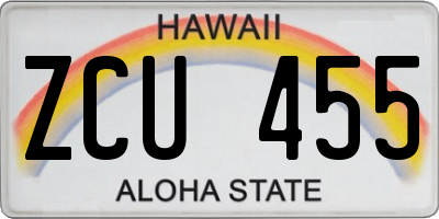 HI license plate ZCU455