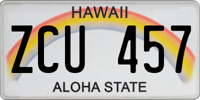 HI license plate ZCU457