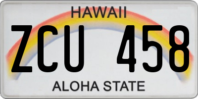 HI license plate ZCU458