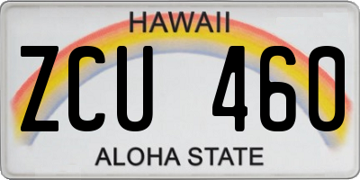 HI license plate ZCU460