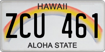 HI license plate ZCU461