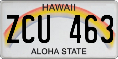 HI license plate ZCU463