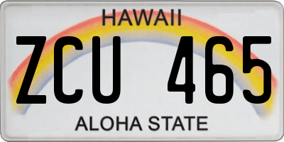 HI license plate ZCU465