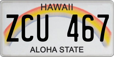 HI license plate ZCU467
