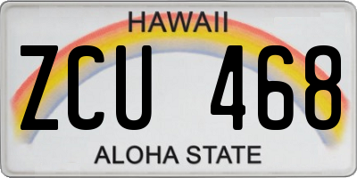 HI license plate ZCU468
