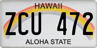HI license plate ZCU472