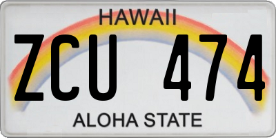 HI license plate ZCU474