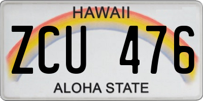 HI license plate ZCU476