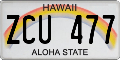 HI license plate ZCU477