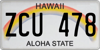 HI license plate ZCU478
