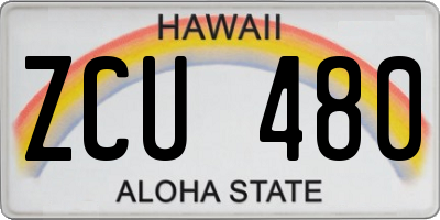 HI license plate ZCU480