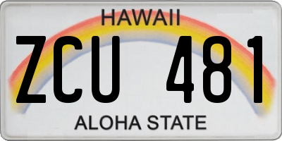 HI license plate ZCU481