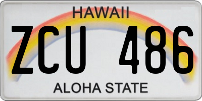 HI license plate ZCU486