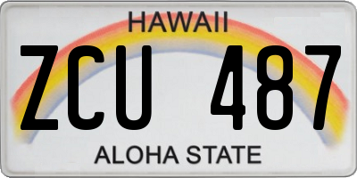 HI license plate ZCU487