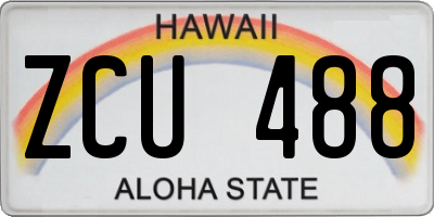 HI license plate ZCU488