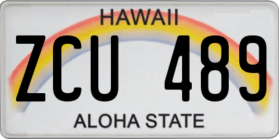 HI license plate ZCU489