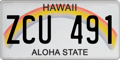 HI license plate ZCU491
