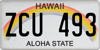 HI license plate ZCU493