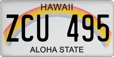 HI license plate ZCU495