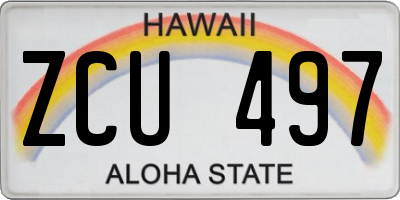 HI license plate ZCU497