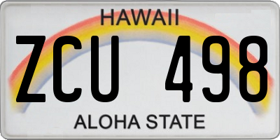 HI license plate ZCU498