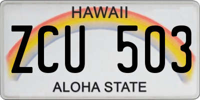 HI license plate ZCU503