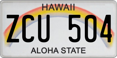 HI license plate ZCU504