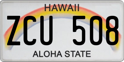 HI license plate ZCU508
