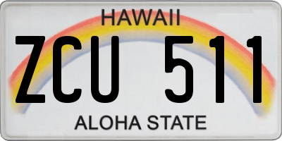 HI license plate ZCU511