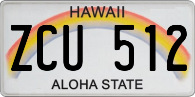 HI license plate ZCU512
