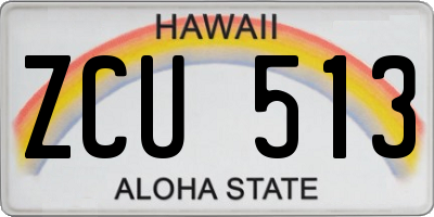 HI license plate ZCU513