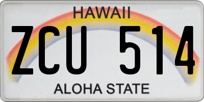 HI license plate ZCU514