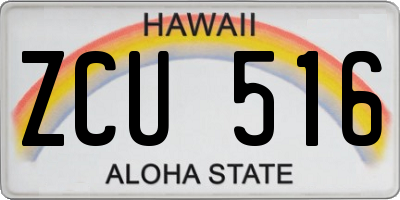 HI license plate ZCU516