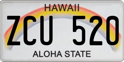 HI license plate ZCU520
