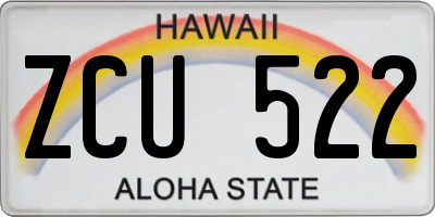 HI license plate ZCU522