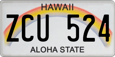 HI license plate ZCU524