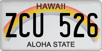 HI license plate ZCU526