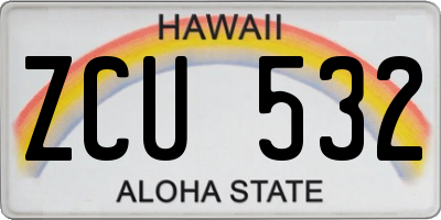 HI license plate ZCU532