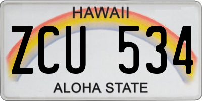 HI license plate ZCU534