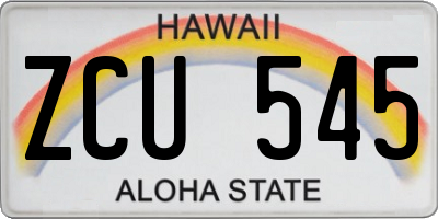 HI license plate ZCU545