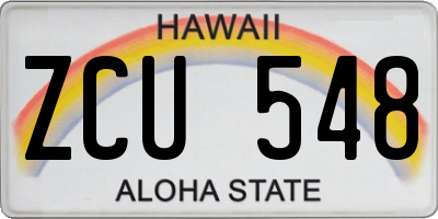 HI license plate ZCU548