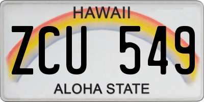 HI license plate ZCU549