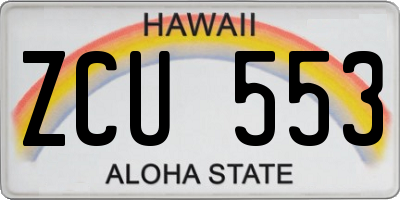 HI license plate ZCU553