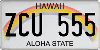HI license plate ZCU555