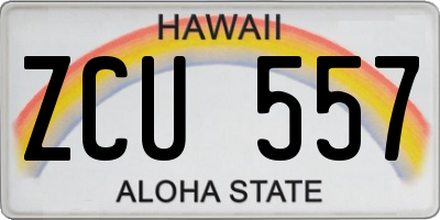 HI license plate ZCU557